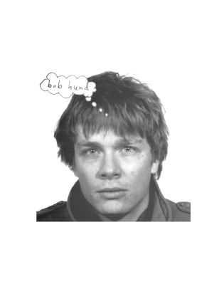 Svartvitt foto på ung man