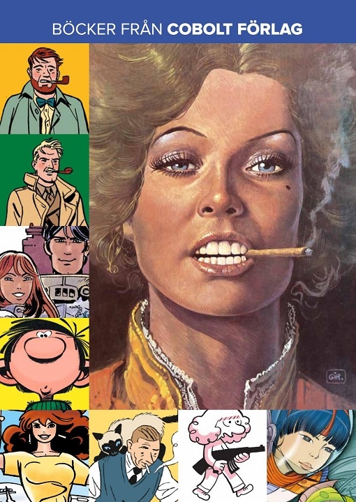 En samling illustrationer på flera olika karaktärer från seriernas värld. 