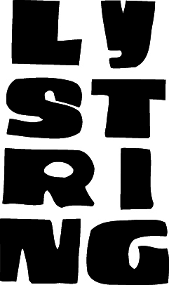 Illustrerade bokstäver som bildar ordet Lystring. 