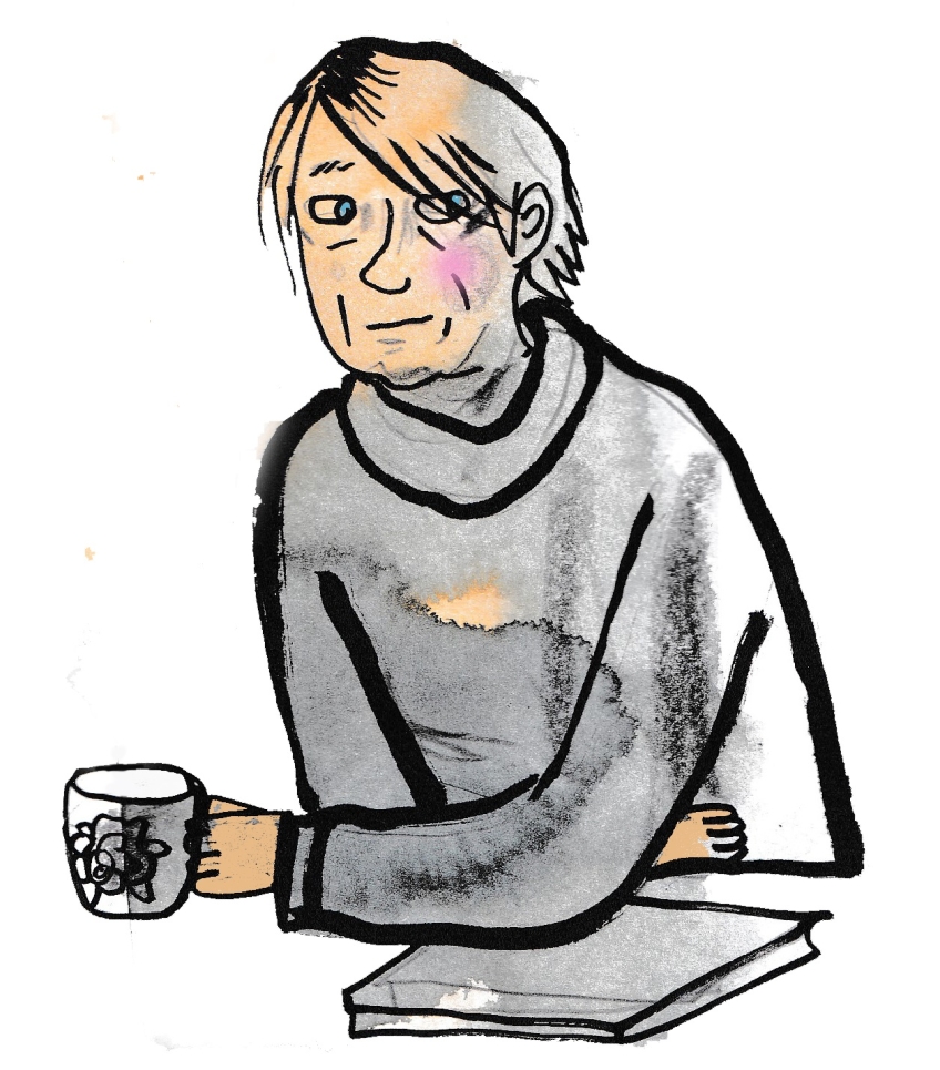Illustrerat självporträtt av Anneli Furmark. 