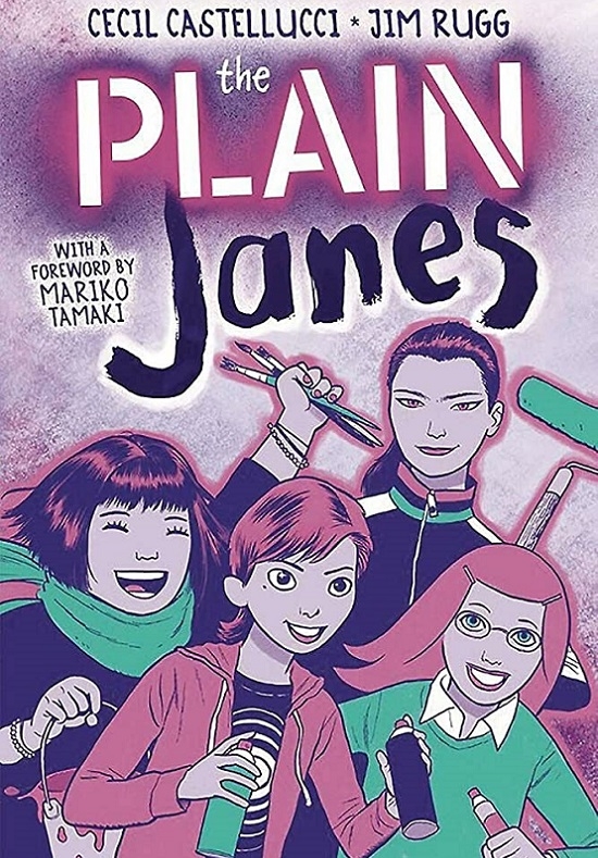 Illustrerat bokomslag där flera personer håller i penslar, målarfärg och pennor. 