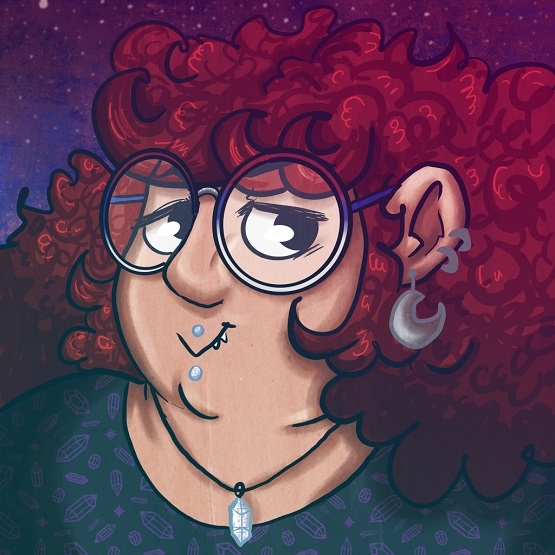 Illustrerat porträtt på serieskaparen Jenny Hannula. 