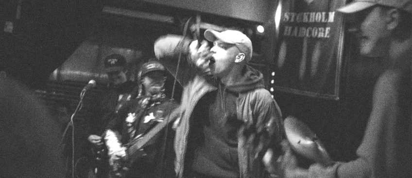 Svartvitt foto på ett liveband