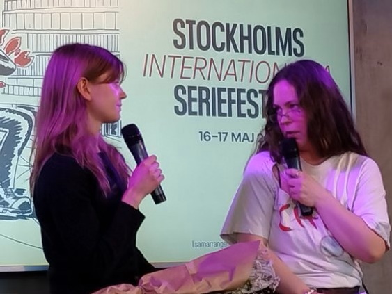 Sophia Ernestål intervjuas under Stockholms Internationella Seriefestival, i ett samtal om seriekonst, berättelser och skapande.