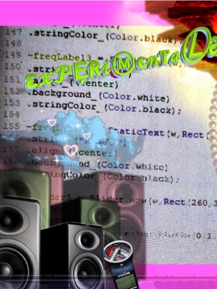 Bildkollage i rosa, grönt med texten ExperimentaLava. 