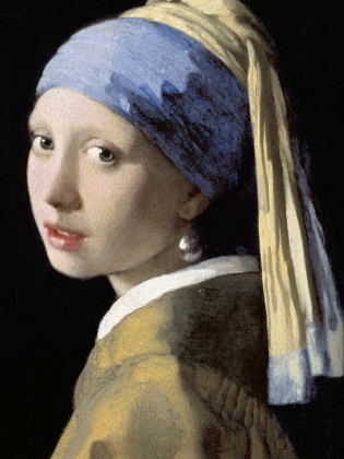 Porträtt av en flicka med pärlörhänge