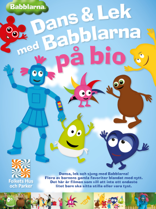 En grupp animerade sagofigurer dansar och sjunger.