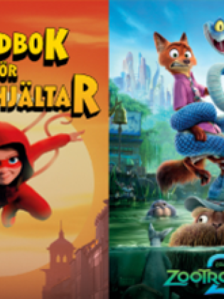 Kollage för Skärisbiografens sportlovsbio 2026