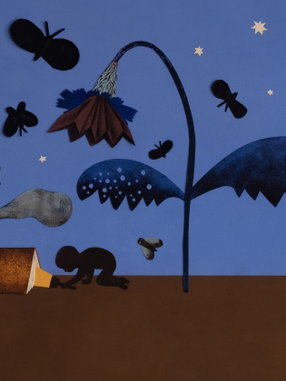 En drömlik illustration av Clara Dackenberg, där naturens små detaljer förvandlas till en magisk berättelse för stora och små.